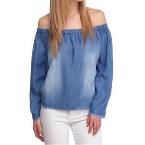 Cloth & Stone Chambray Off the Shoulder Top